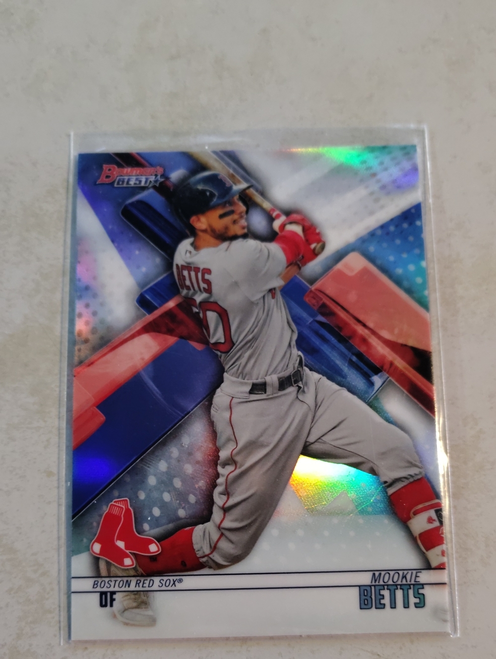 Mookie Betts 2018 Bowman's Best Refractor SP #17 Boston Red Sox Baseball Card